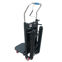 Chariot d'escalade électrique portable pliable en métal à trois roues triangulaires OEM pour le transport de marchandises et le shopping, capacité de charge 150-400 kg