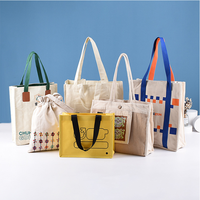 Personnalisation en usine grand sac fourre-tout en coton réutilisable écologique sac à provisions en toile personnalisé robuste