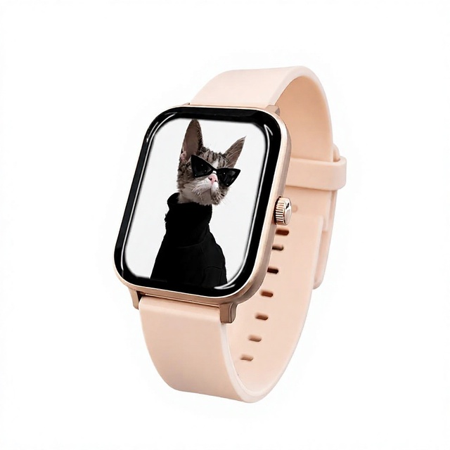 Women Square Smart Watch Bluetooth Call TFT Touchscreen Wristwatch Silicone Strap Daily Fitness