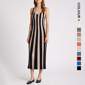 Produttore di Maglieria, Abito Estivo Personalizzato Senza Maniche con Collo all'Americana per Donne, Vestito in Maglia di Qualità - Product Image 3