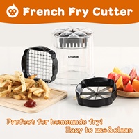Chips Cutter Keuken Gereedschap Gadgets 2-In-1 Roestvrij Staal Fruit Cutter Groente Chopper Dicer Fry Cutter