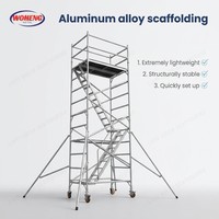 Échafaudage pliant en alliage d'aluminium pour espaces étroits avec plateforme, idéal pour la rénovation domestique et le soutien léger de la construction d'escaliers