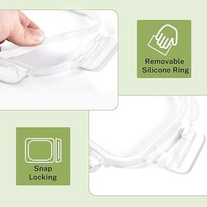 Boîte alimentaire en verre alimentaire de qualité supérieure, en verre borosilicate, avec couvercle, micro-ondable, chauffable, simple couche, pour la conservation des aliments - Product Image 3