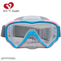 Masque de plongée Xin yi xuan 2528B avec bandeau tricoté, masque de plongée en silicone liquide avec cadre en PC pour la plongée en apnée et la plongée sous-marine