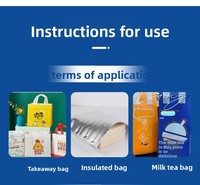 Bande auto-agrippante autocollante en nylon robuste pour sacs à thé au lait, sacs à emporter et sacs isothermes, largeur personnalisée 1 cm