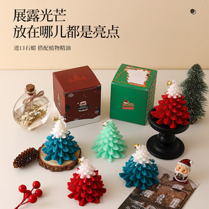Vela Aromática con Aroma a Árbol de Navidad, Forma de Pirámide, Artesanía Manual, Decoración Navideña, Regalo - Product Image 4
