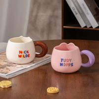 Mug en céramique sculpté en 3D Judy Hopps Nick Wilde 400 ml, tasse à café à personnage de dessin animé, ensemble de mugs pour couple, cadeau