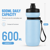 Bouteille d'eau de sport réutilisable de 600 ml pour la gym, sans BPA, en PP, avec logo et couleur personnalisés