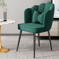 Fauteuil d'appoint en velours avec structure en métal doré, fauteuil de détente en tissu doux pour la maison, le salon et la salle à manger