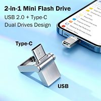 Memoria USB Metálica Mini de 16GB con Interfaces USB-C/USB-A, Tapa Giratoria, 1 Año de Garantía, Compatible con Android/PC/Laptops