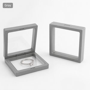 Caja de Joyería con Marco Flotante 3D y Logotipo Personalizado, Estuche de Suspensión con Película de PE, Exhibición Antioxidante para Anillos, Aretes, Collares y Gemas - Product Image 2