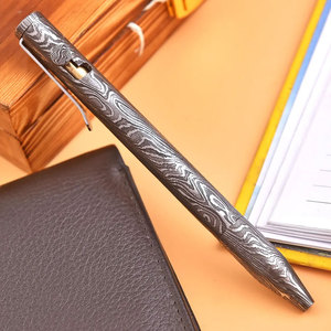 Bolígrafo de Acero de Damasco de Primera Calidad con Escritura Suave y Cómoda para Oficina y Uso Diario, Tinta Negra, Novedad - Product Image 2