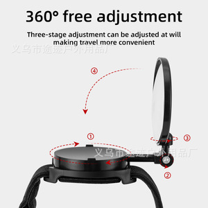 Yueli Wrist Mounted Bicycle Rearview <b>Mirror</b> 360 Degree Rotate Black For Mountain Bikes - Product Image 5
