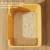 Bac à litière pour chat entièrement automatique à ouverture supérieure, extra large, côtés hauts, anti-éclaboussures, pour plusieurs chats, utilisation en intérieur, PP, facile à nettoyer, design moderne carré