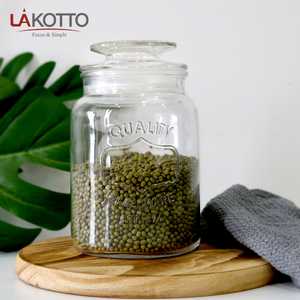 Recipiente de Vidrio Cuadrado y Redondo Hermético de Alta Calidad, Tarro de Vidrio con Tapa de Vidrio para Miel/Jugo/Té/Alimentos - Product Image 4