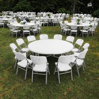 Table Pliante Ronde en Plastique de 1,80 m pour Banquets, Événements, Extérieur et Camping – Gamme Luxe