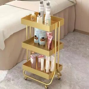 Chariot de salon de coiffure à roulettes en métal, outils de salon en vente chaude - Product Image 1