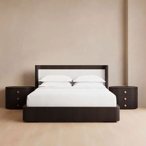 Muebles de Dormitorio Vintage de Estilo Europeo, Camas Dobles con Plataforma de Madera, Cama King Size con Cabecera - Product Image 5