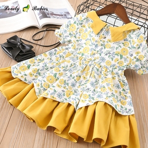 <span class=keywords><strong>Abito</strong></span> per Bambine <span class=keywords><strong>in</strong></span> <span class=keywords><strong>Cotone</strong></span> Mussolina Giallo con Ricami, Vestito con Maniche a Farfalla e Pizzo per Bambine - Product Image 6