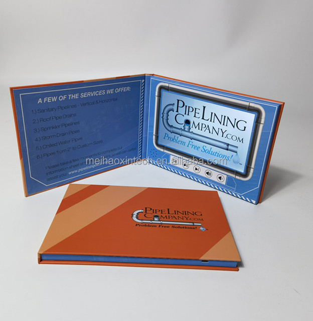 7 Inch Lcd Screen Business Promotional Motion Invitation Greeting Card Album Wedding Book Video Brochure Mailer for Marketing