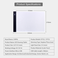 Tablette de dessin LED A4 CHIPAL, tablette graphique numérique, boîte à lumière LED USB, tableau de copie, art électronique, peinture graphique, table d'écriture