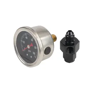 Brandstofdrukmeter Voor Auto 'S 0-100psi Brandstofregelklep Manometer Met 1/8 "Npt Adapter AN4-12