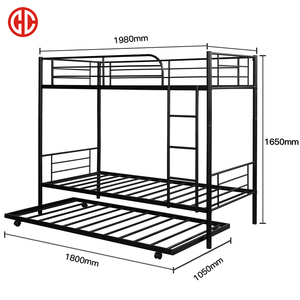 Cama Triple Multifuncional con Estructura Metálica y Tercera Cama Extraíble - Product Image 6