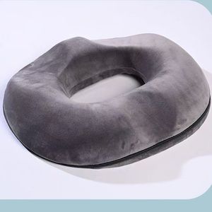 Memory <b>Foam</b> Donut Cushion Grey Hollow Design Pressure Relief For Pregnancy Hips Support Breathable <b>Seat</b> <b>Pad</b> - Product Image 1