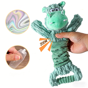 Nouveau jouet sonore personnalisable pour chien Rhino - Jouet interactif extensible et rebondissant avec sifflet et fourrure qui bouge pour animaux de compagnie - Product Image 4
