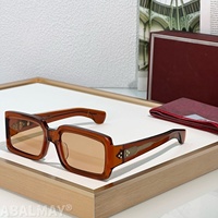 JMM-VERA 55-21-146 Lunettes de soleil pour hommes et femmes de qualité supérieure, lunettes de soleil de créateur, style punk classique, luxe, en acétate et titane, UV400, avec boîte