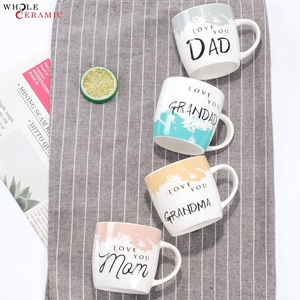 Venta al por mayor personalizado interior azul naranja exterior blanco con miembros <span class=keywords><strong>de</strong></span> la Familia Nombre logotipo diseño <span class=keywords><strong>tazas</strong></span> <span class=keywords><strong>de</strong></span> café <span class=keywords><strong>de</strong></span> cerámica para el Día <span class=keywords><strong>de</strong></span> los padres - Product Image 2