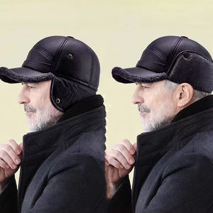 Cappello Invernale Caldo di Alta Qualità per Anziani, Berretto in Pelliccia con Pelliccia Spessa Antivento in Pelle, Cappellino da Baseball per Uomo - Product Image 6