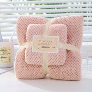 Juego de Toallas de Baño y Cara de Terciopelo de Coral de Alta Calidad I-0674, Suaves y Absorbentes, Tejidas, Venta al por Mayor de Fábrica - Product Image 3