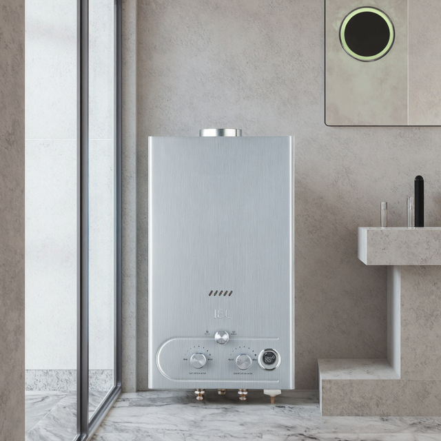 LUOQI Portable Copper Heat Exchanger Gas Water Heater Natural/LPG Instant Tankless 6-24L Propane LED Display Class Energy