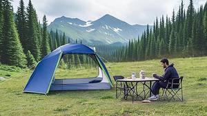 Tente de randonnée imperméable pour 2 personnes, légère, coupe-vent, pour le camping, la randonnée, l'alpinisme, équipement de plein air facile à installer - Product Image 6