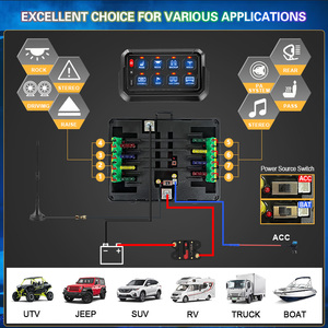 Panel <span class=keywords><strong>de</strong></span> Interruptores Todoterreno RGB <span class=keywords><strong>de</strong></span> 12V 24V <span class=keywords><strong>de</strong></span> Marca Propia, Panel <span class=keywords><strong>de</strong></span> Interruptores Inalámbrico <span class=keywords><strong>de</strong></span> 8 Canales para Camión con Sistema <span class=keywords><strong>de</strong></span> Relés <span class=keywords><strong>de</strong></span> Control <span class=keywords><strong>de</strong></span> Circuito - Product Image 4