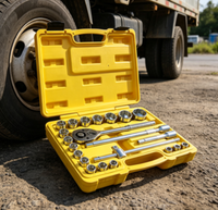 Jeu de clés à douilles 22 pièces 1/2 pouce en acier CR-V avec logo personnalisé OEM, kit d'outils manuels pour réparation automobile, vente en gros