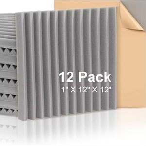 Dalles acoustiques modernes en polyuréthane 1x12x12, forme cale, absorption sonore pour studio, KTV, mur, appartement, hôpital - Product Image 1