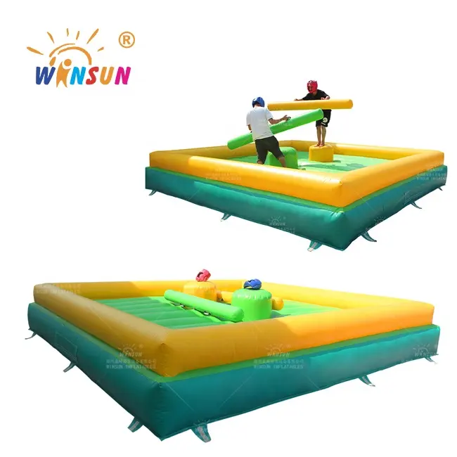 Ngoài trời thương mại Inflatable Pitch trò chơi đấu sĩ Joust tương tác trò chơi bơm hơi cho bé trên bán