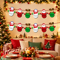 ChengNuoYiBai CNYB30 3D Handgefertigte Weihnachtskugel-Girlande mit Weihnachtsmann und Schneemann, Papierbanner, Feiertagsdekoration für Kamin und Fenster