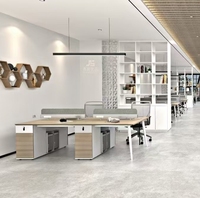Poste de travail modulaire commercial multi-personnes moderne et écologique à prix d'usine avec structure en bois