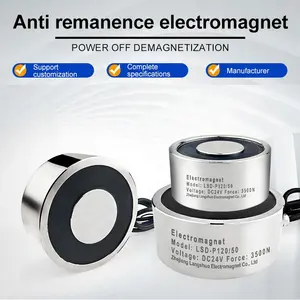 Round Electromagnet LSD-P120/50 DC Cylinder IP68 Electric Magnets Electromagnetic Solenoid Sucker Factory Custom Lifting Magnet