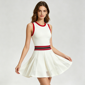 Vêtements de sport respirants et à séchage rapide pour femmes, jupe-<span class=keywords><strong>short</strong></span> plissée sans manches pour le <span class=keywords><strong>golf</strong></span> et le tennis, vente en gros - Product Image 2