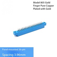 Connecteur mâle à emboîtement pour carte PCB, pas de 3,96 mm, en laiton, type 805-12P/16P/20P/24P/36P/44P/56P/72P, à souder sur circuit imprimé