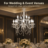 Nouveaux accessoires de mariage fer européen lustre en cristal scène salle de mariage décoration acrylique plafonnier