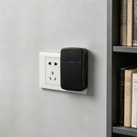 LUCKARM Sonnette sans fil cinétique noire auto-alimentée sans batterie étanche installation facile pour la maison