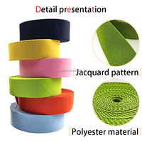 Moda versátil 2,5 cm de ancho Color sólido poliéster Correa colorida para zapatos sombreros ropa bolsos decoraciones de hombro
