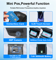 Terminal POS Biometrik Sidik Jari RFID Android 14.0 Pintar Genggam 4G Wifi 6.26 Inci untuk Sistem Kartu Loyalitas Z93