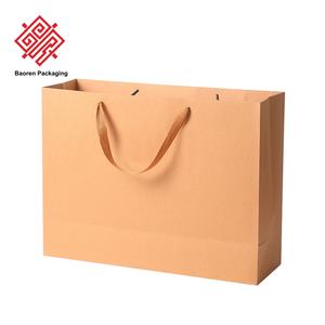 Baoren Eco-Friendly Customizable Logo Size Color Print Reusable Recyclable Kraft Paper <b>Packaging</b> <b>Bags</b> for Shoes & <b>Clothing</b> - Product Image 2