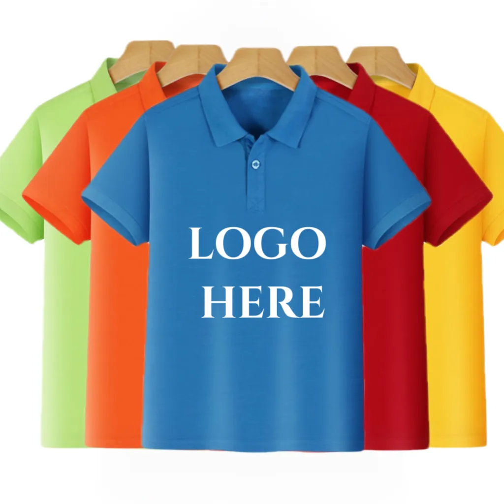 Çocuklar için özel Logo Polo T shirt pamuk Polo üniforma